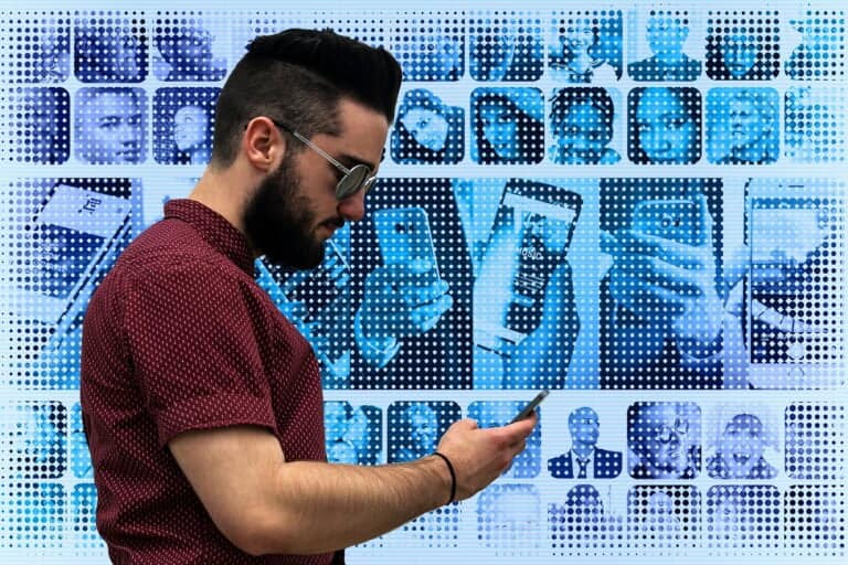 The Spacious Present | Man creating his own digital reality on his phone