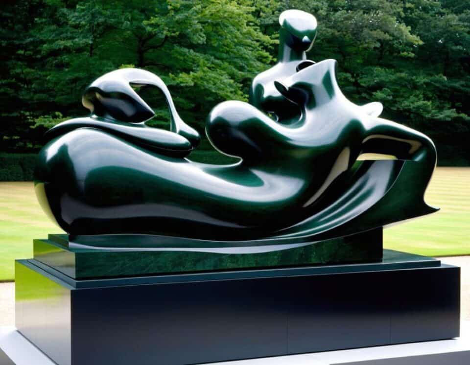 henry moores sculptures notably shine. often featuring reclining figures particularly mothers with infants