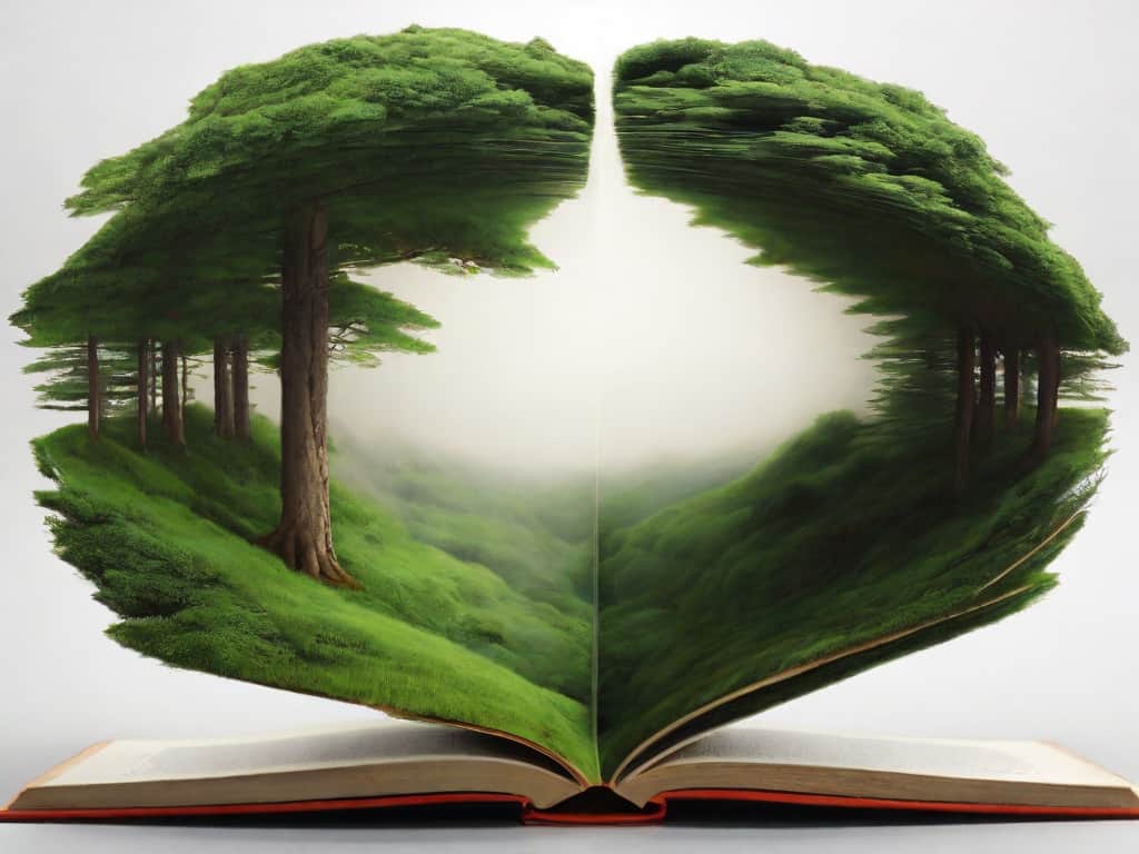 the nature of personal reality a seth book 1 Open book with forest landscape art illusion.