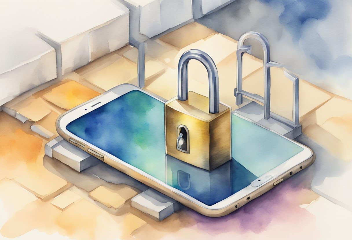 protecting our privacy in modern life | a big lock on the phone