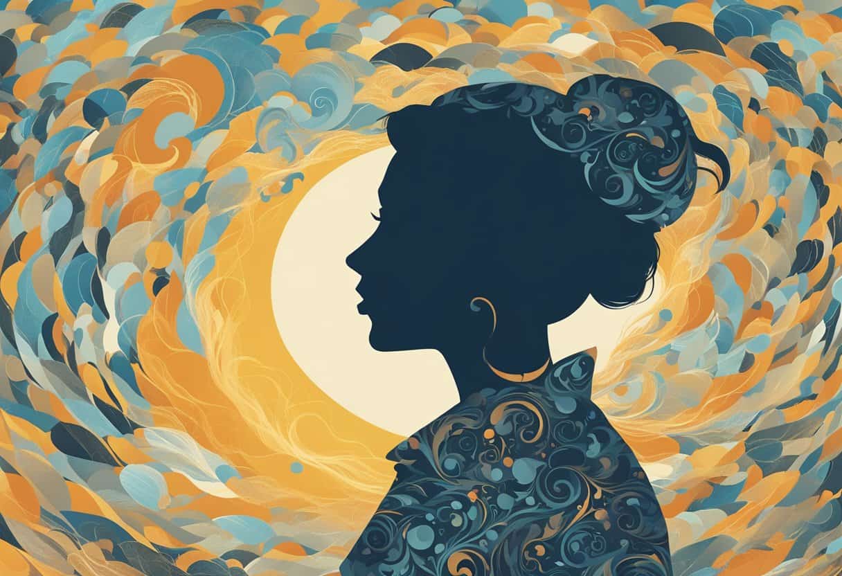 The Credibility of Jane Roberts 6 The Credibility of Jane Roberts | Silhouette of woman against swirling, colorful abstract background.