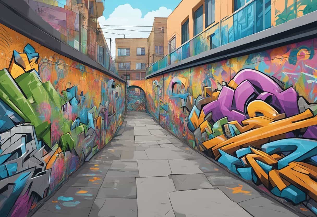 the impact of graffiti on society 2 The Impact of Graffiti on Society | Colorful street graffiti artwork in urban alleyway