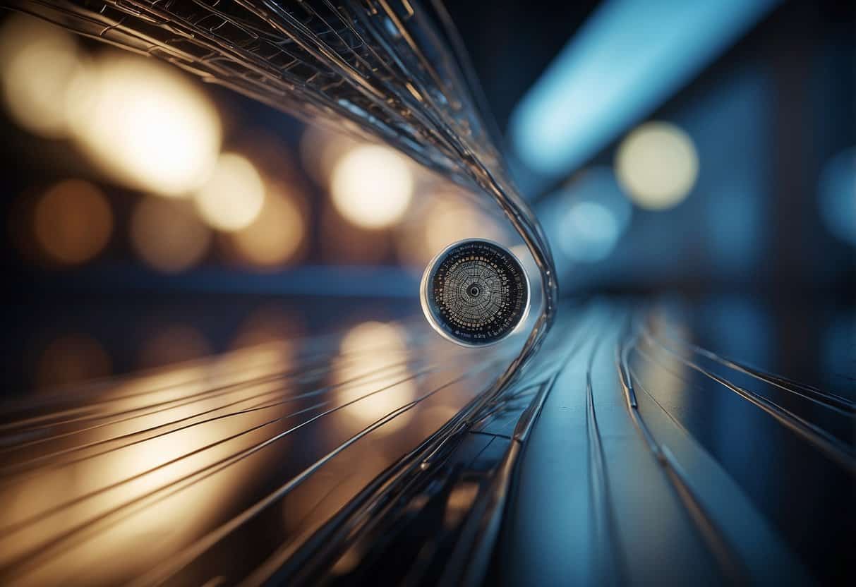 Past present and future 1 Past present and future | Futuristic tunnel with illuminated, intricate circular design.