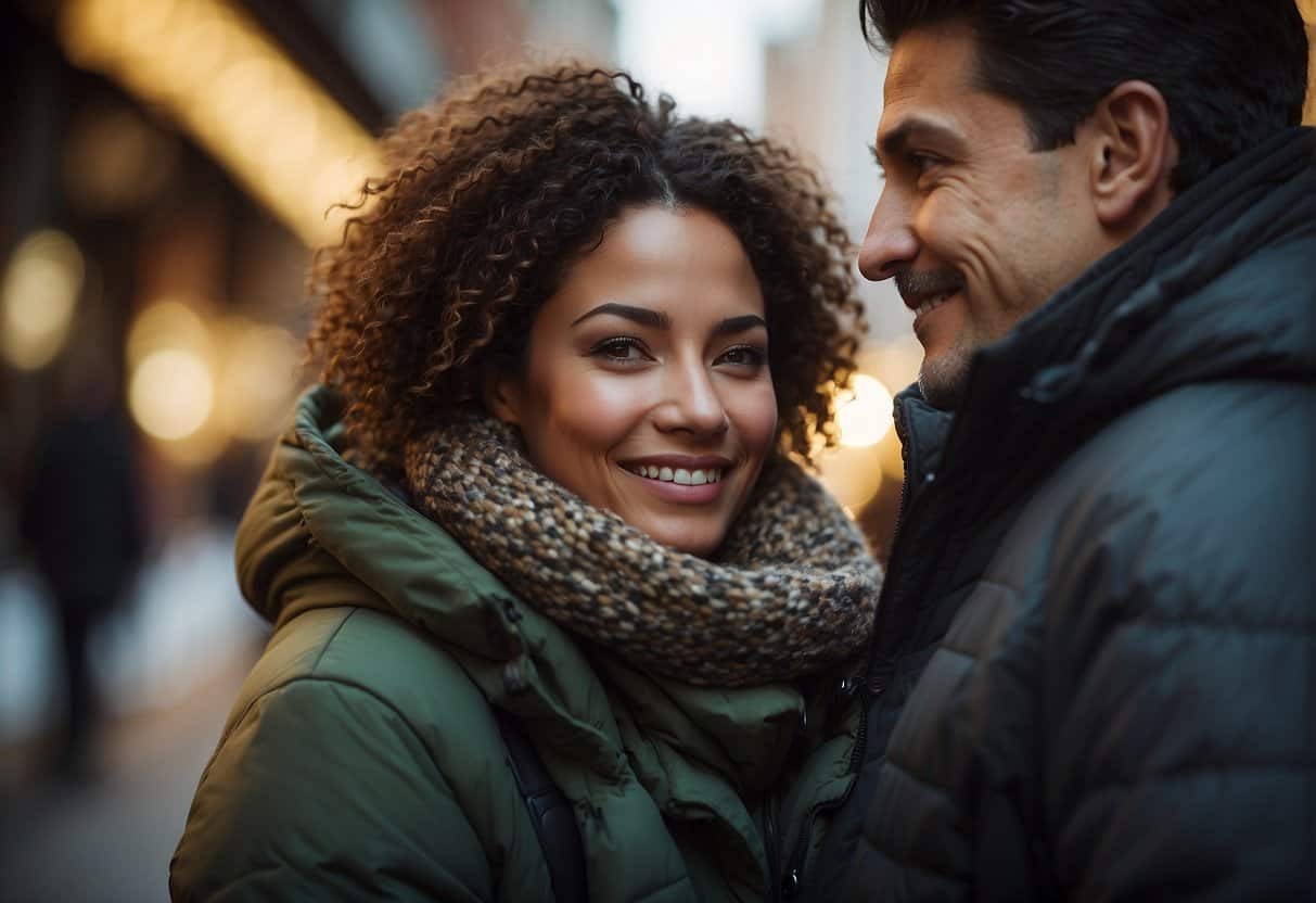 To Be Loved 3 To Be Loved | Couple embracing on busy city street