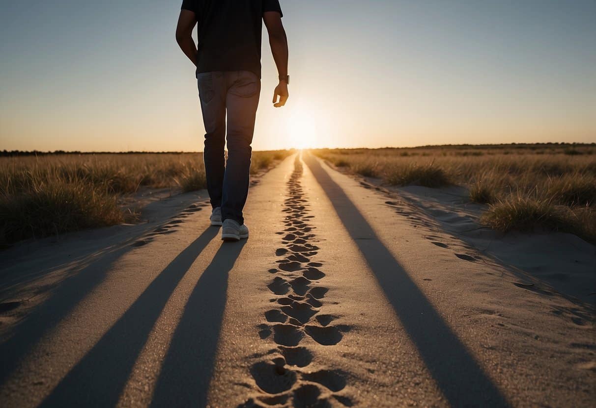To Be Loved 5 To Be Loved | Person walking on sandy path towards sunset