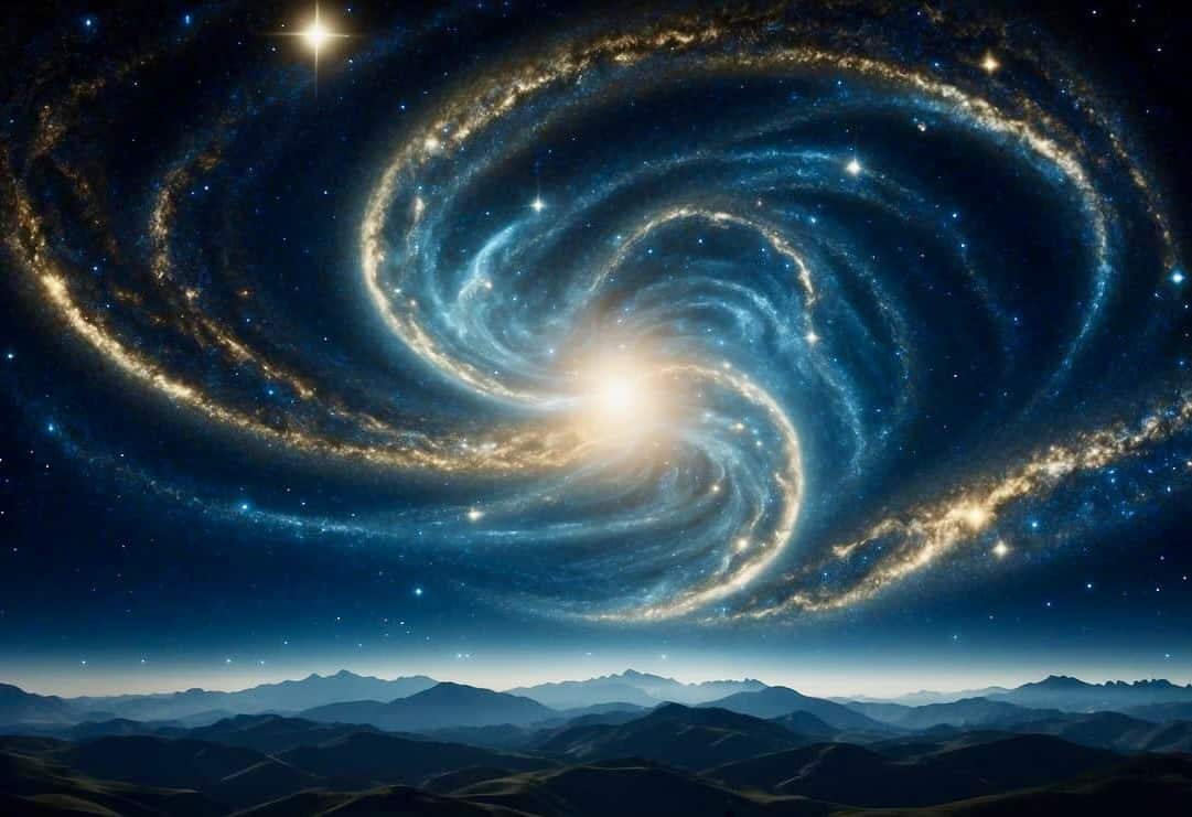 Dreams and Value Fulfillment 7 Dreams and Value Fulfillment | Spiral galaxy above mountainous landscape at night