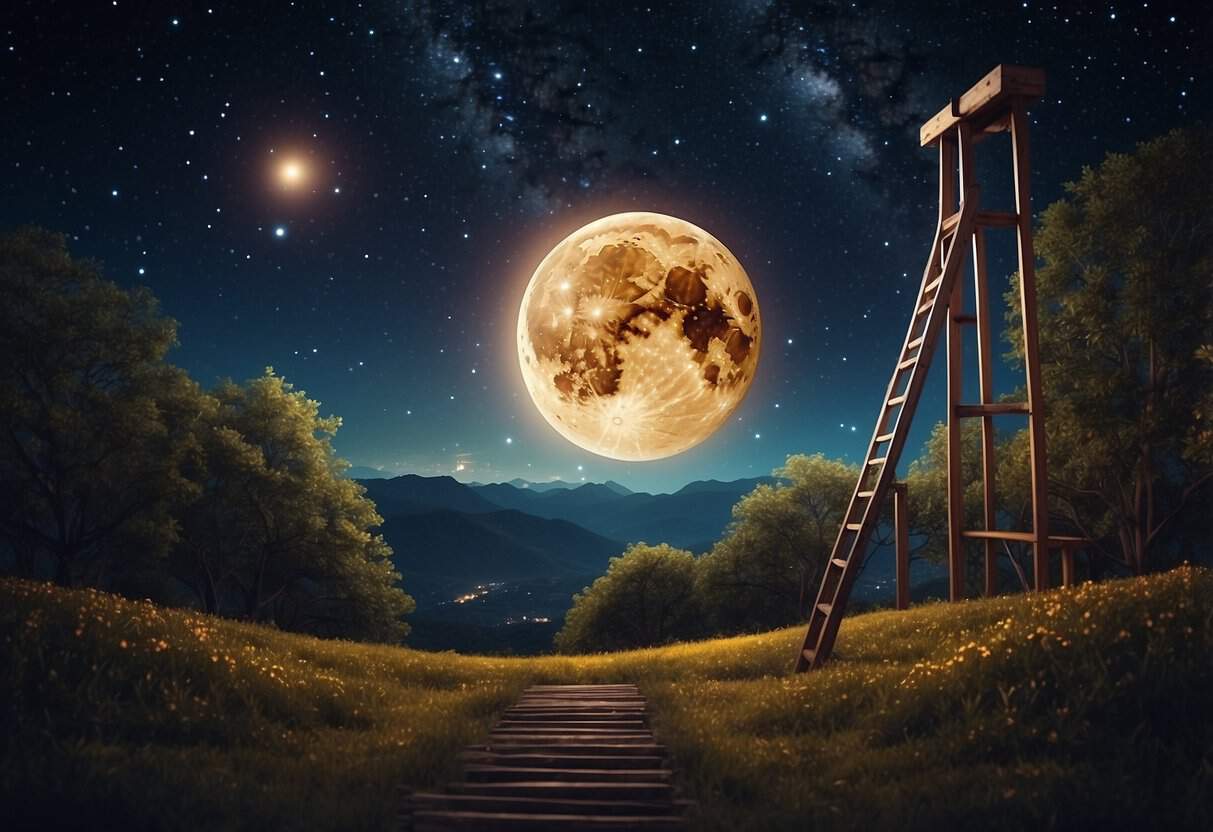 Dreams and Value Fulfillment 8 Dreams and Value Fulfillment | Large moon over mountainous landscape at night.