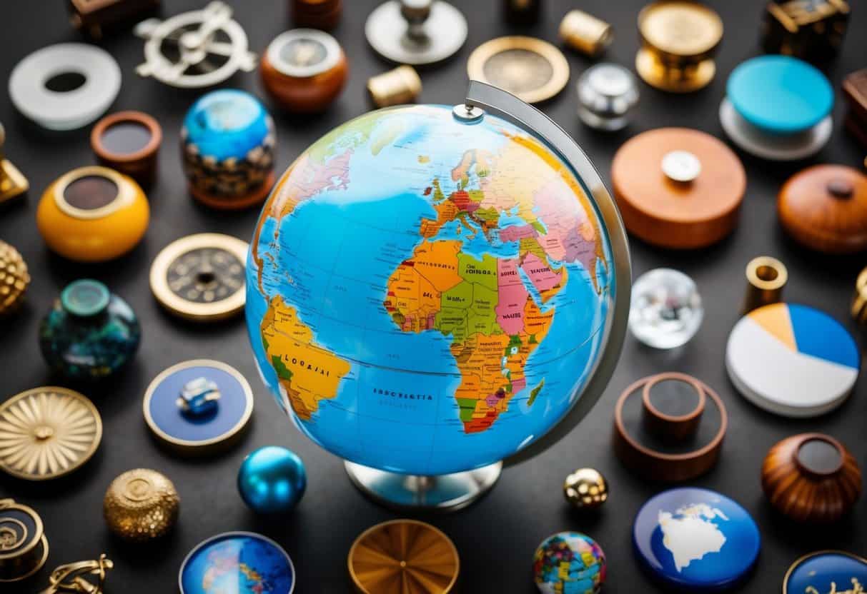 Your Life In A Snapshot 11 Your Life In A Snapshot | Colorful globe with assorted vintage compasses