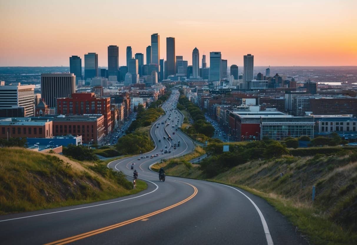 Your Life In A Snapshot 12 Your Life In A Snapshot | Curved highway leading to downtown skyline at sunset