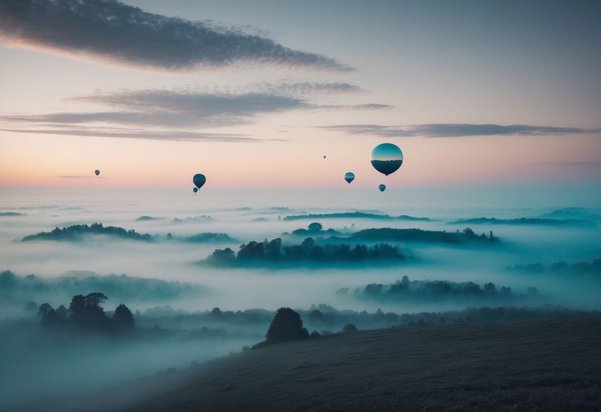 Life is a dream 1 Life is a dream | Hot air balloons above misty hills at dawn