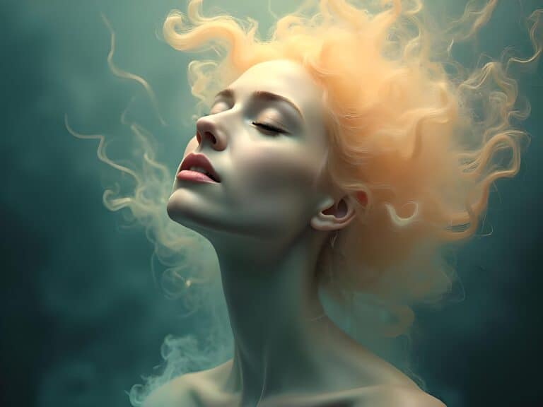 Our mind as a magnet | Woman with flowing hair underwater, serene expression