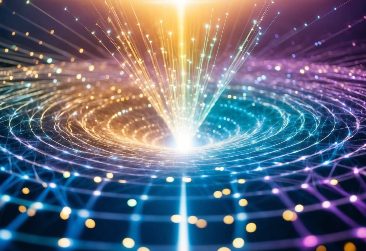 The God Within 4 The God Within | Vibrant digital light rays and network connections