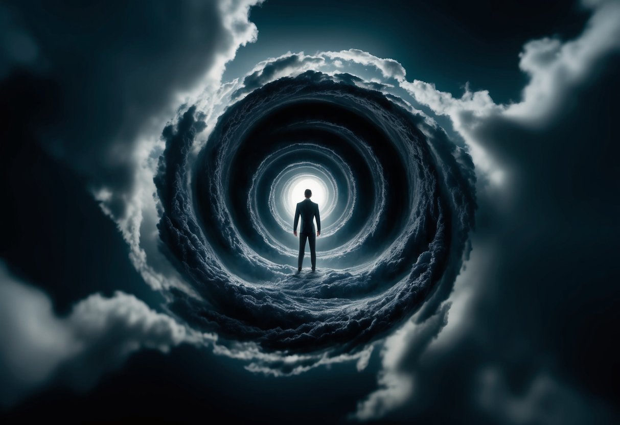 The Power Of Your Mind 1 The Power Of Your Mind | Person at tunnel entrance formed by swirling clouds