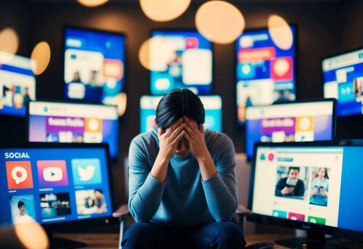 The Power Of Your Mind 2 The Power Of Your Mind | Stressed man surrounded by multiple social media screens
