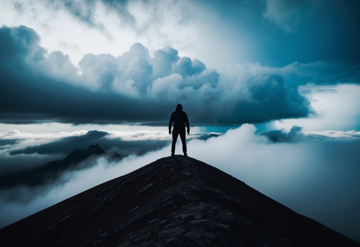 The Power Of Your Mind 3 The Power Of Your Mind | Silhouetted person standing atop foggy mountain at dusk
