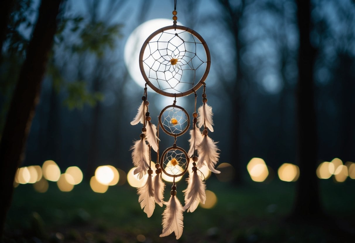 Dreams are messages from the deep 2 Dreams are messages from the deep | Dreamcatcher hanging in a forest at twilight