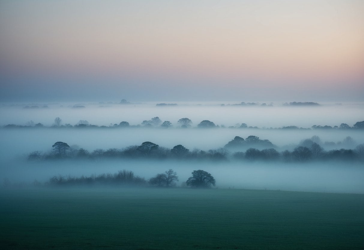 Dreams are messages from the deep 3 Dreams are messages from the deep | Misty dawn over serene tree-lined landscape