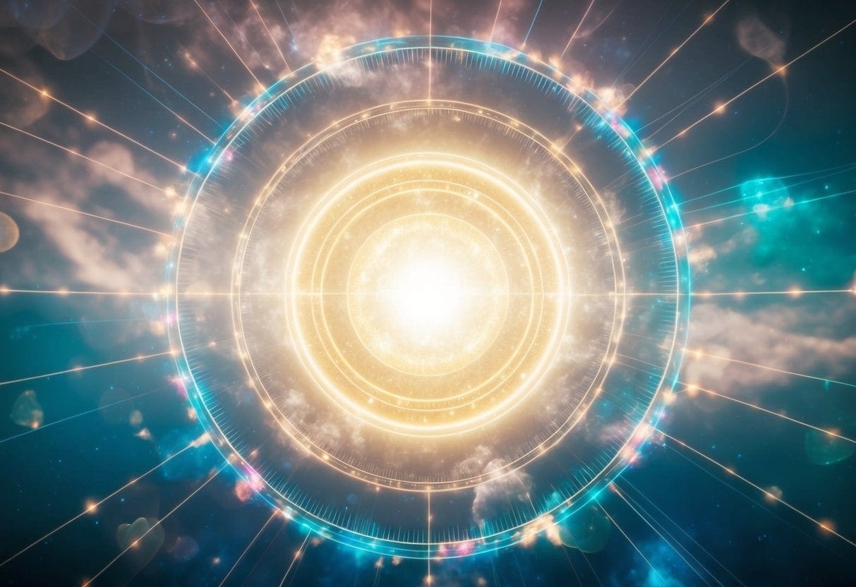 eed796b2 3916 4ae2 978d 50f873332d8e Futuristic cosmic portal with radiant light and energy rings