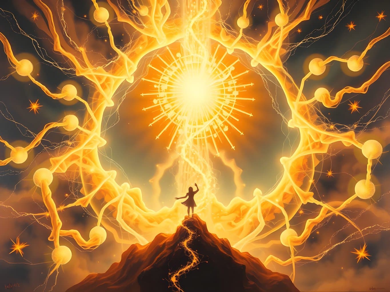 “All That Is” as a Creative Process 2 “All That Is” as a Creative Process | a person standing on top of a mountain with a glowing circle of light