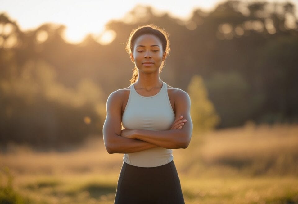 parallel universes and choices | Woman meditating outdoors at sunset