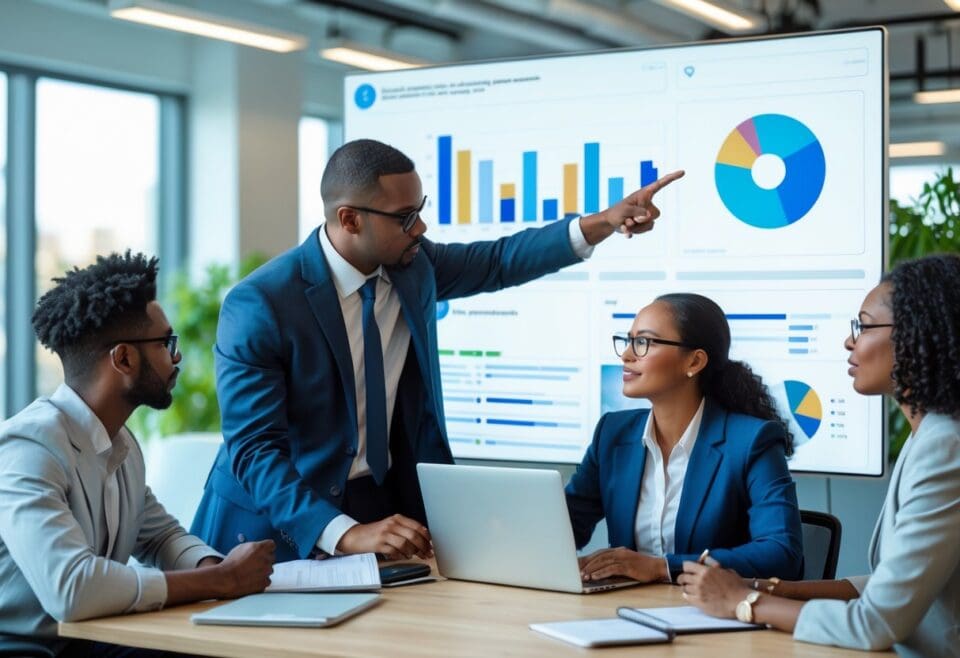 Without Our Consciousness Reality Does Not Exist | Business team analyzing data on digital charts